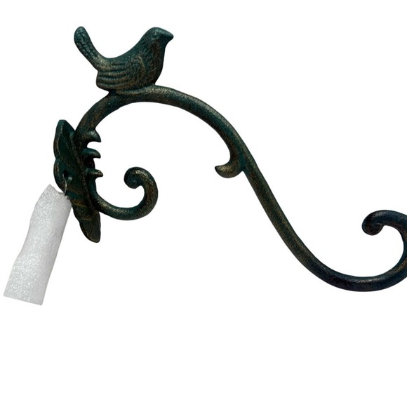 Cast Iron Bird Plant Hanger Wall Hook Decorative Garden Decor Teal Outdoor 10" - Picture 4 of 6